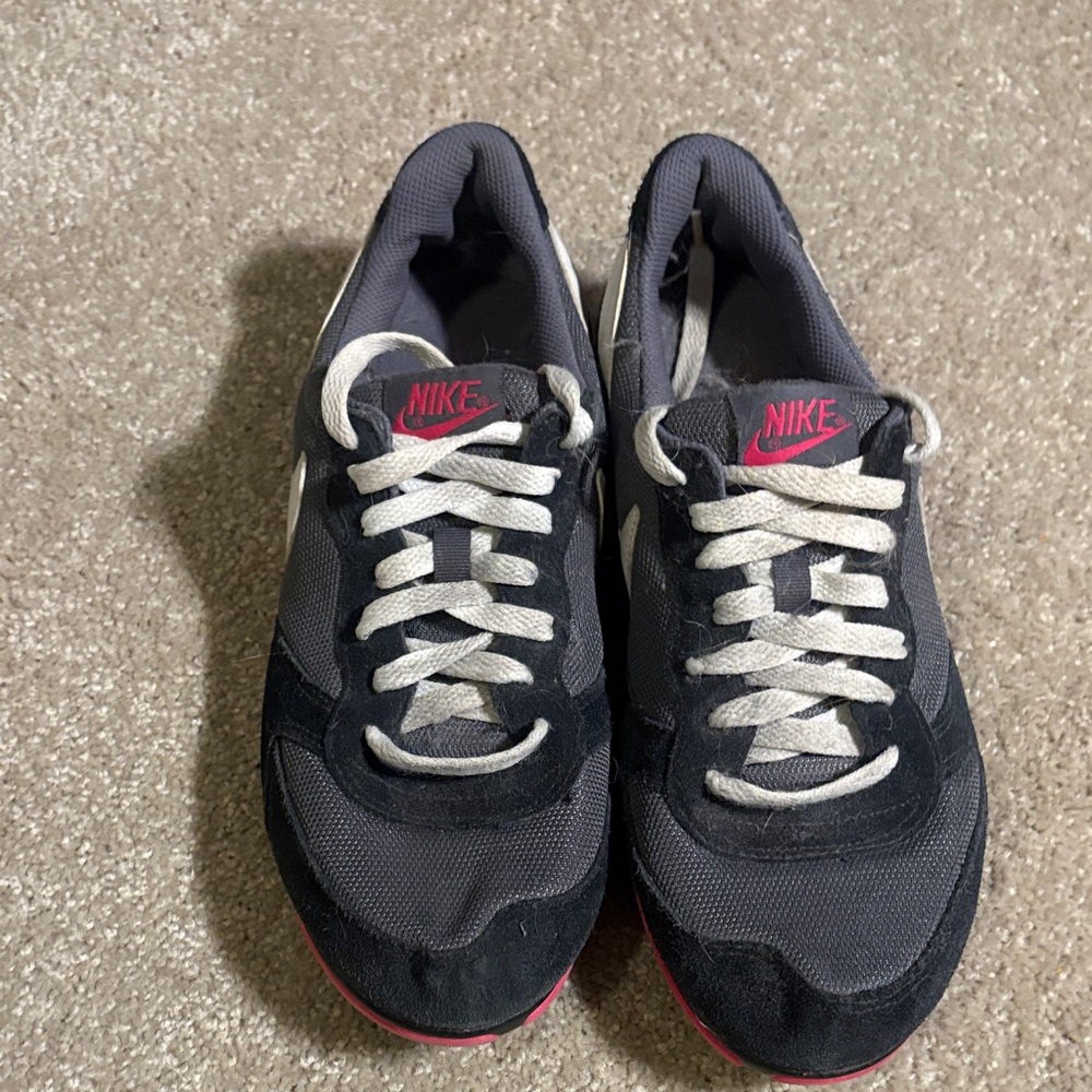 Nike Black and Pink Sneakers with White Swoosh
